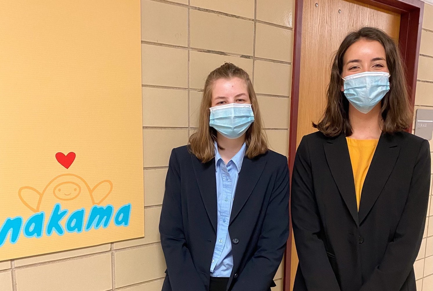Bearden High School students Catherine O'Bear (left) and Lily Nagdeman are officers in Nakama, a video game company created as part of 'Virtual Enterprise', a national business plan competition.